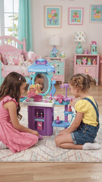 Maleta Juguete 2 en 1: Mesa Maquilladora