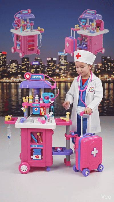 Maleta Médica 2 en 1 para Niños: Set de Doctor con Accesorios